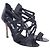 Manolo Blahnik geflochtene Gladiator Sandaletten aus schwarzer Baumwolle - Ansicht 3
