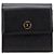 Chanel Coco Button Leder Dreifach-Brieftasche Schwarz