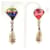Orecchini in metallo Chanel Coco Mark Bianco Multicolore D'oro