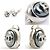 Orecchini in metallo con clip Coco Mark di Chanel Marrone Argento - vista 4