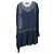 Vestido de hem pliegue asimétrico transparente en rayón azul marino de Dries Van Noten - vista 2