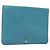 Hermès HERMES Borsa Clutch Dogon Meeting Togo Blu Chiaro Argento Auth BA5083