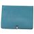 Hermès HERMES Borsa Clutch Dogon Meeting Togo Blu Chiaro Argento Auth BA5083 - vista 2