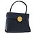 Valentino Borsa a mano in pelle blu navy e oro Auth BA5531 D'oro