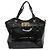 Borsa a Mano Salvatore Ferragamo Vala Smalto 2 vie Nero Oro Auth bs28916 - vista 2