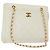 CHANEL Matelasse Chain Shoulder Bag Caviar Skin White Gold CC Auth gh580 Golden