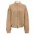 Pull zippé en alpaga beige avec sequins Peserico
