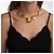 Collana con medaglione Chanel CC oro e metallo Gold hardware - vista 2