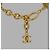 Collana con medaglione Chanel CC oro e metallo Gold hardware - vista 3
