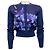 Erdem marineblauer floral cropped Cardigan
