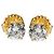 Autre Marque Orecchini a bottone in diamante a 4 griffe in oro giallo 18K 3,05 CTW G/SI1