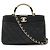 Chanel Matelassé Coco Mark Lederhandtasche Schwarz
