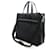 Tote Bolsa 2WAY em nylon e couro com logo triangular Prada Preto  - vista 2