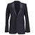 Saint Laurent Single-Breasted Blazer in Navy Blue Wool