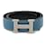 Hermès Hermes H Guilloche Leather Belt Blue  ref.2492502