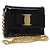 Borsa a Spalla con Catena Salvatore Ferragamo Smalto Nero Oro Auth gh509 D'oro