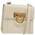 Borsa a Spalla Gancini in Pelle Bianca e Oro Salvatore Ferragamo Auth gh505 Bianco D'oro