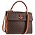 Céline CELINE Macadam Canvas Hand Bag PVC Leather 2way Brown Gold Auth ki5899 Golden