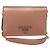 PRADA Bolsa de Ombro com Corrente em Couro Rosa Dourado Auth 127990