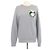 Christian Dior Baumwoll-Sweatshirt mit grauem Rosen-Patch von Dior Homme