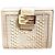 Baguette Fendi Woven Leather Wallet Eggshell Gold FF Clasp