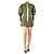Autre Marque Vestido mini de algodón verde oliva con cremallera - talla S