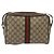 Borsa a Spalla GUCCI GG Supreme Web Sherry Line PVC Beige Oro Rosso Auth BA5506 D'oro - vista 2