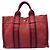 Vintage Hermès Mini-Canvas-Tote-Bag rot Schwarz