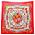 Carré 90 Petite Main en Soie Hermès Rouge Multicolore  ref.2496676