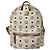MCM Visetos Small Stark Leather Backpack Beige
