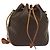 Céline CELINE Macadam Canvas Schultertasche aus PVC-Leder Braun Gold Auth 141339 Golden