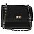 CHANEL Borsa a Spalla Matelassé in Tela e Pelle Nera Argento CC Auth bs28854 Nero