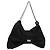 Borsa a spalla in raso nero e argento CC Auth 138568 con catena 2.55 e nastro CHANEL
