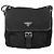 Bolsa de Ombro PRADA Nylon Preto Prata Autêntica yk19309 - vista 13