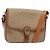 Céline Borsa a Spalla in Tela Macadam CELINE PVC Beige Oro Auth gh516 D'oro