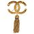 Spilla in metallo Gold CC Auth am8932V di CHANEL COCO Mark Lava Fringe D'oro - vista 3