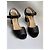Chanel scarpe nere trapuntate con logo CC Nero - vista 8