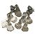Autre Marque L'Objet Paris Silver Napkin Rings with Diamond Pendants Silvery