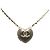 Collana Pendente Specchio Cuore Chanel Coco Mark Nero D'oro