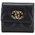 Chanel 19 Coco Mark Dreifach-Brieftasche Schwarz Pink