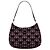Borsa a spalla Cleo in jacquard nero di Prada