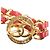Chanel Coco Mark Doppelketten-Gürtel Rot Golden - Ansicht 3