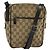 Borsa a Spalla GG Canvas Gucci Beige Argento 03136 Auth ep10483