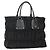 Borsa Tote PRADA in nylon nero argento Auth ep10543