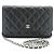 Wallet On Chain CHANEL Cartera de cadena de piel de ternera granulada negra WOC Negro - vista 2