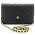 Wallet On Chain CHANEL Cartera con cadena de piel de ternera granulada negra Negro - vista 2