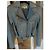 Michael Kors blaue Leder-Bikerjacke Hellblau - Ansicht 4