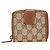 Gucci GG Canvas Reißverschluss-Bifold-Brieftasche Braun Beige