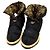 Botas Louis Vuitton de Nylon Marrón Negro Castaño