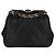CHANEL Borsa in Vita Matelassé Satin Nero Oro CC Auth 141135V D'oro - vista 3